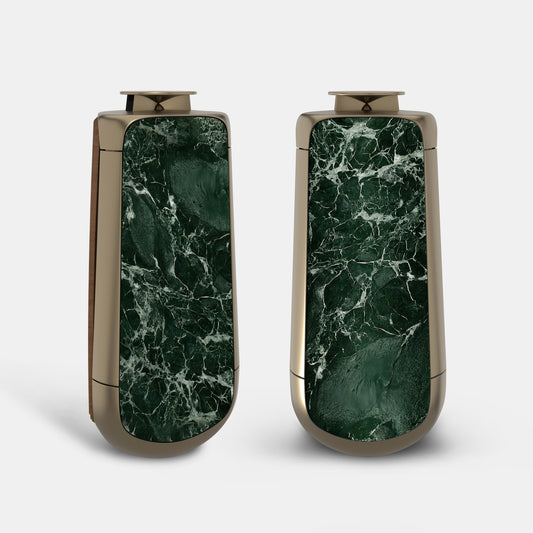 Bang & Olufsen BeoLab 50 cover replacement in Verde St. Denis green marble, printed on acoustically transparent fabric