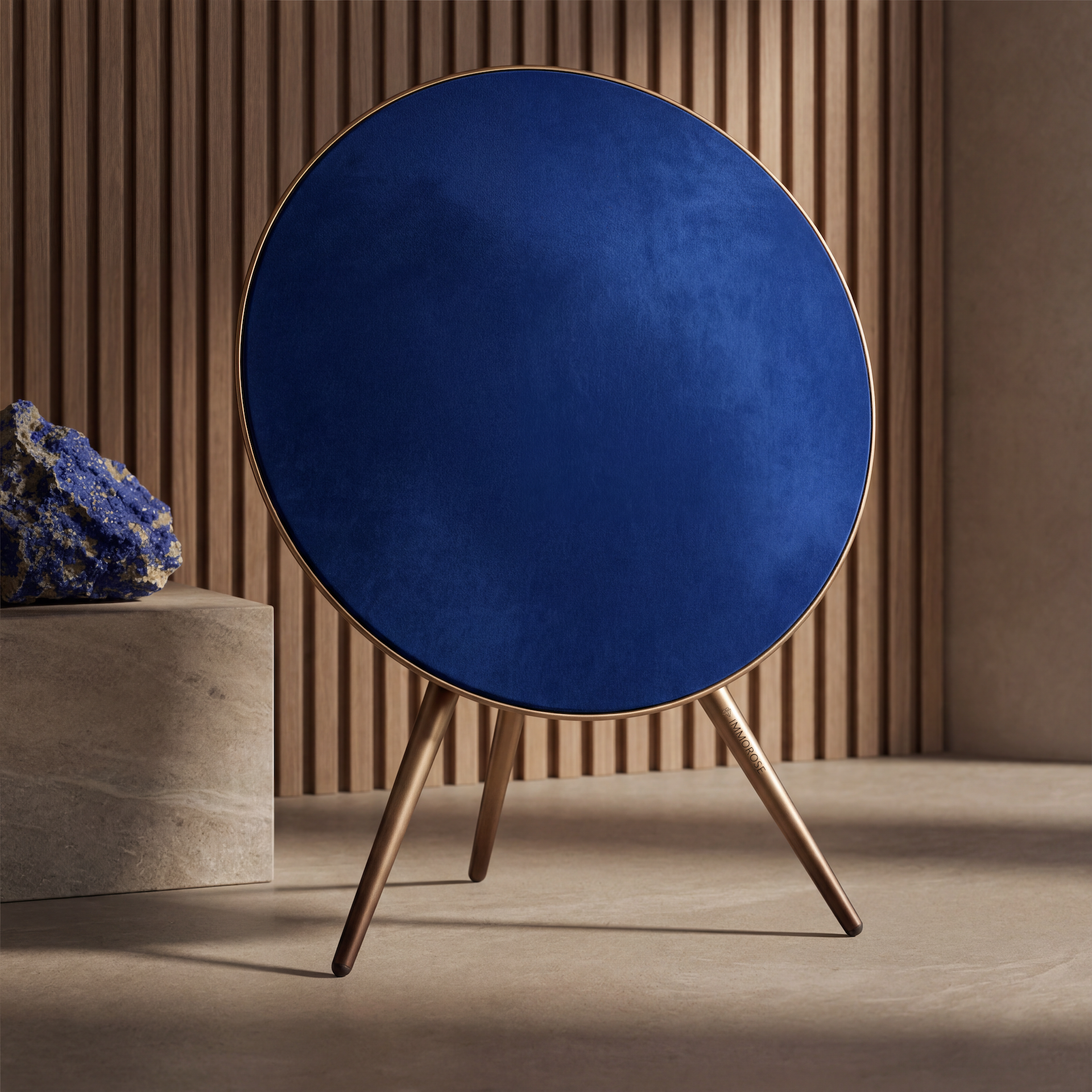 Bronzefarbene Gradient-Beine aus massivem Aluminium für Bang & Olufsen BeoPlay A9 und BeoSound A9, perlgestrahlte Oberfläche, die sich zu den Spitzen hin vertieft