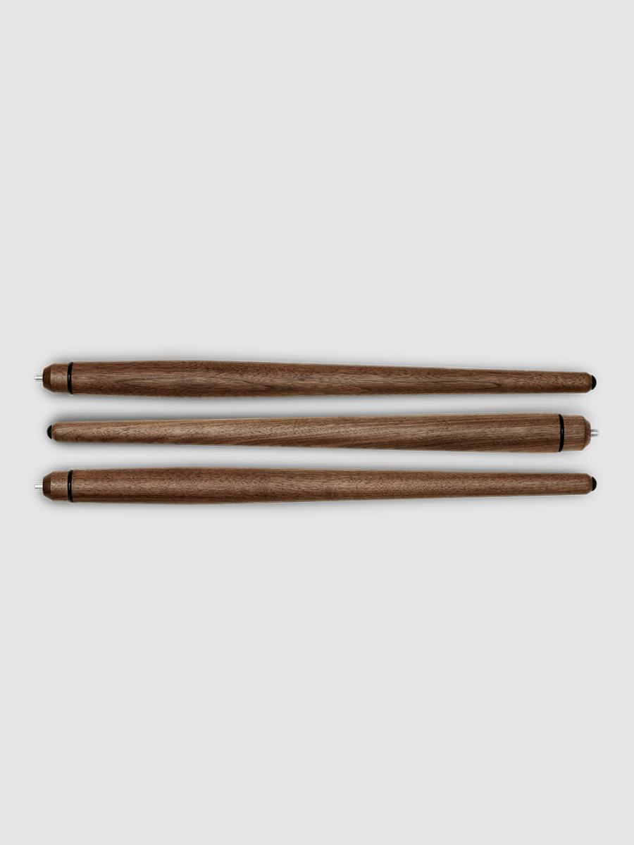 Set of three walnut wooden replacement legs for Bang & Olufsen BeoSound A9
