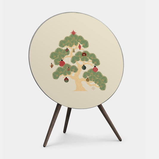Silent Pine cover for Bang & Olufsen Beoplay A9 and Beosound A9 speakers with stylised pine tree illustration