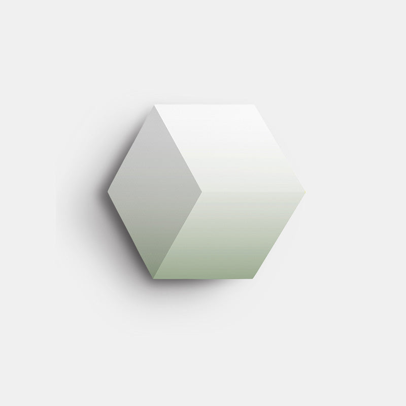 Bang & Olufsen BeoSound Shape speaker cover replacement Light Moss by Tegrino Studio featuring a gentle green fading into pale cream, printed on acoustically transparent fabric