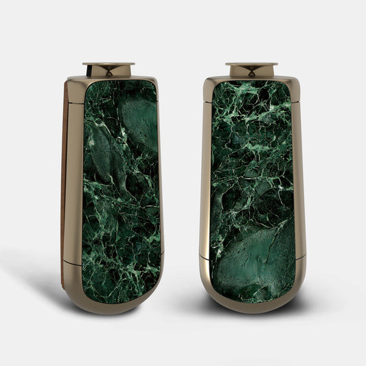 Bang & Olufsen BeoLab 50 cover replacement in Verde St. Denis green marble, printed on acoustically transparent fabric