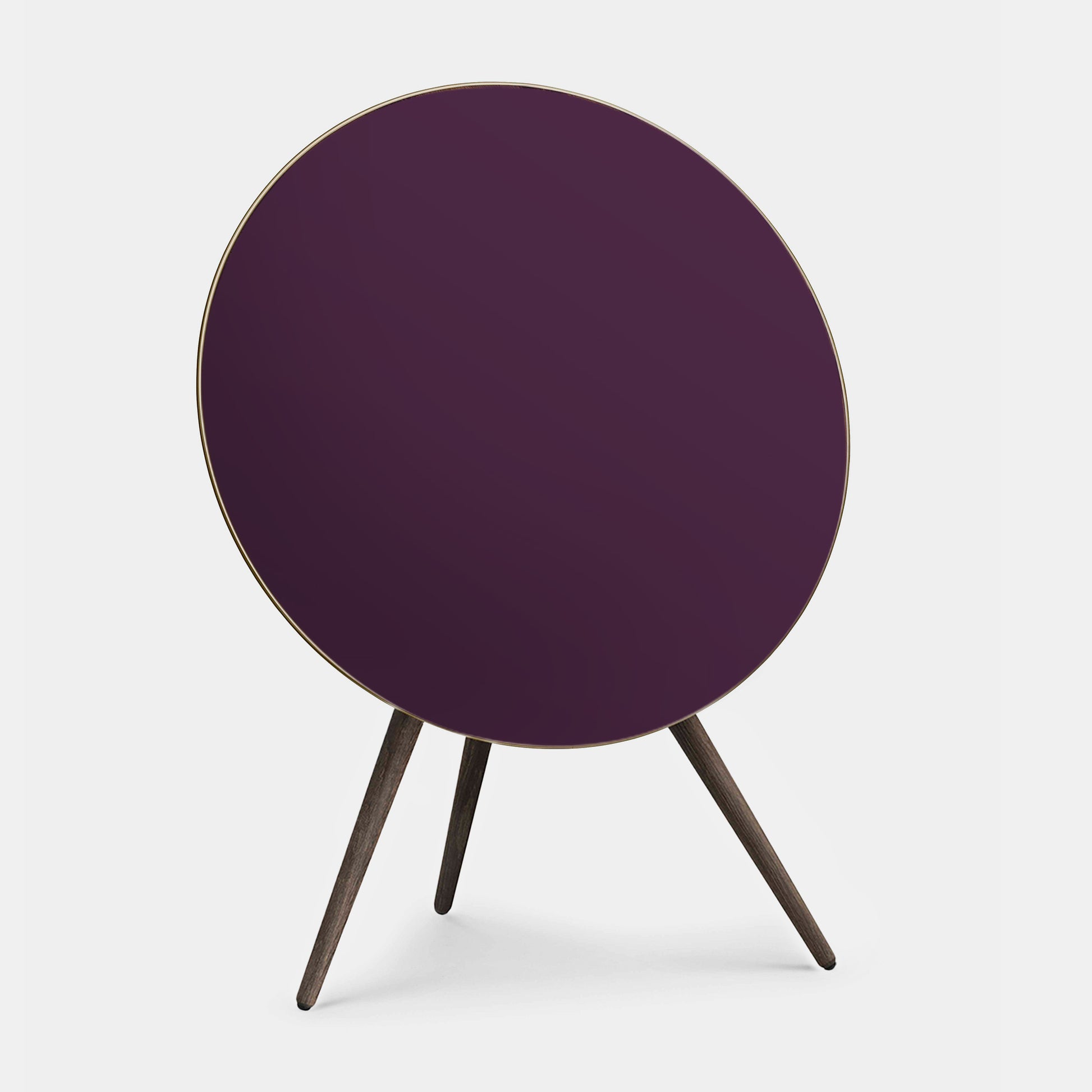 Bang & Olufsen BeoPlay A9 speaker cover Damson by Tegrino Studio, a deep damson purple printed on acoustically transparent fabric