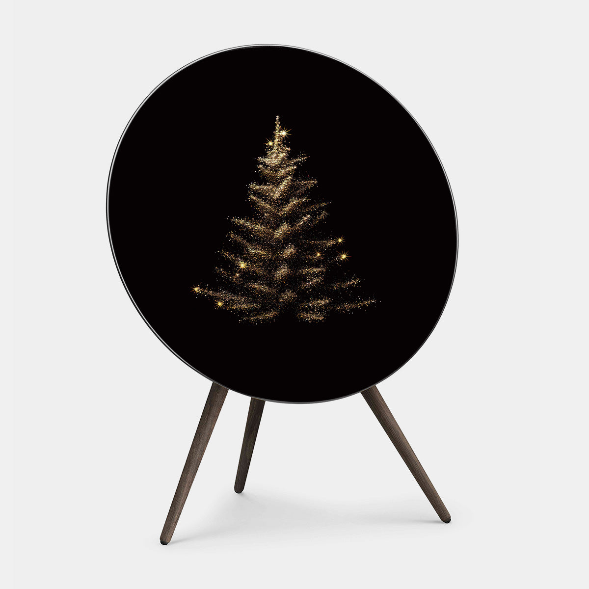 Eternal Spark festive botanical cover for Bang & Olufsen Beoplay Beosound A9 – glowing golden Christmas tree on dark