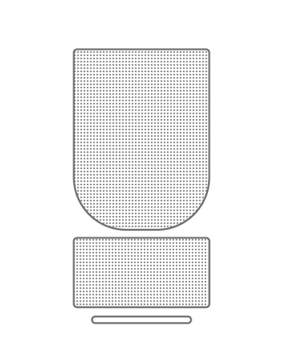 Bang & Olufsen BeoSound Balance speaker outline illustration showing rounded dome form with rectangular base unit