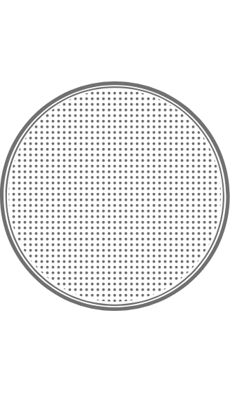 Bang & Olufsen BeoSound Edge speaker outline illustration showing circular disc form front view